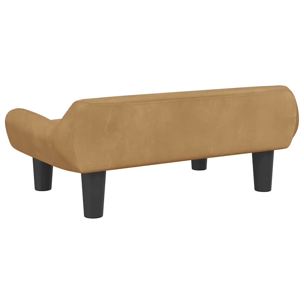 hundeseng 70x40x24 cm velour brun