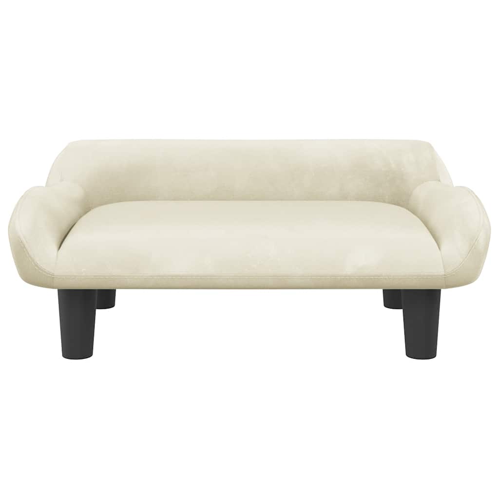 hundeseng 70x40x24 cm velour cremefarvet