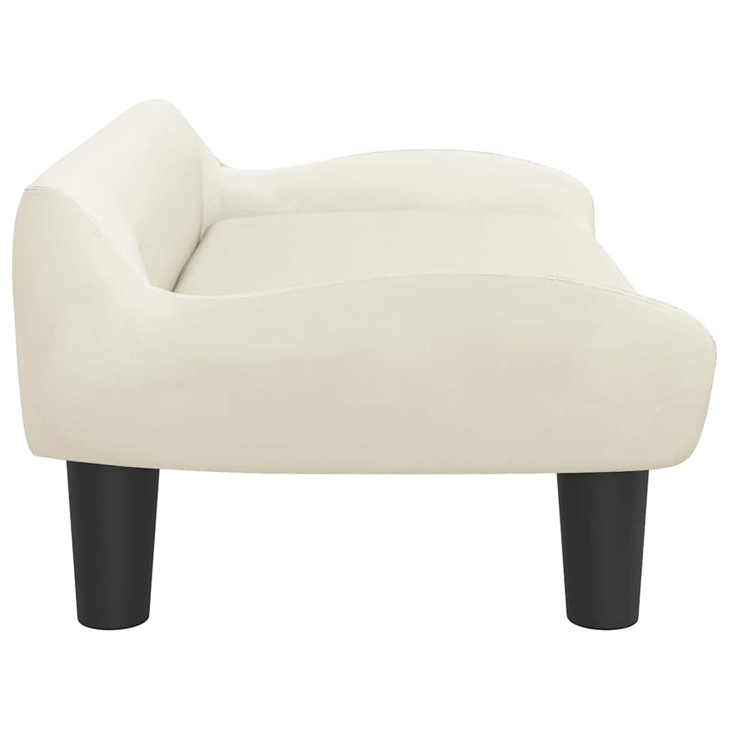 hundeseng 70x40x24 cm velour cremefarvet