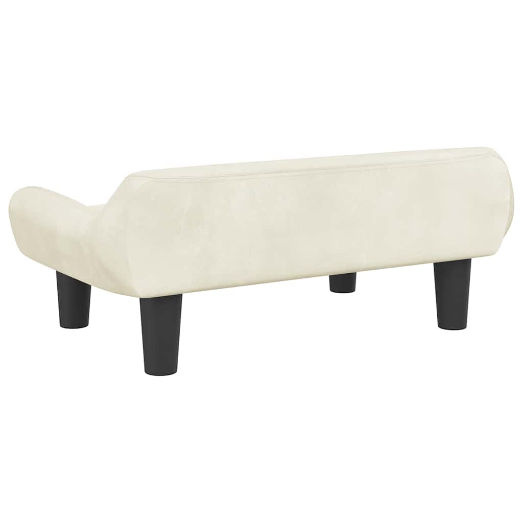hundeseng 70x40x24 cm velour cremefarvet