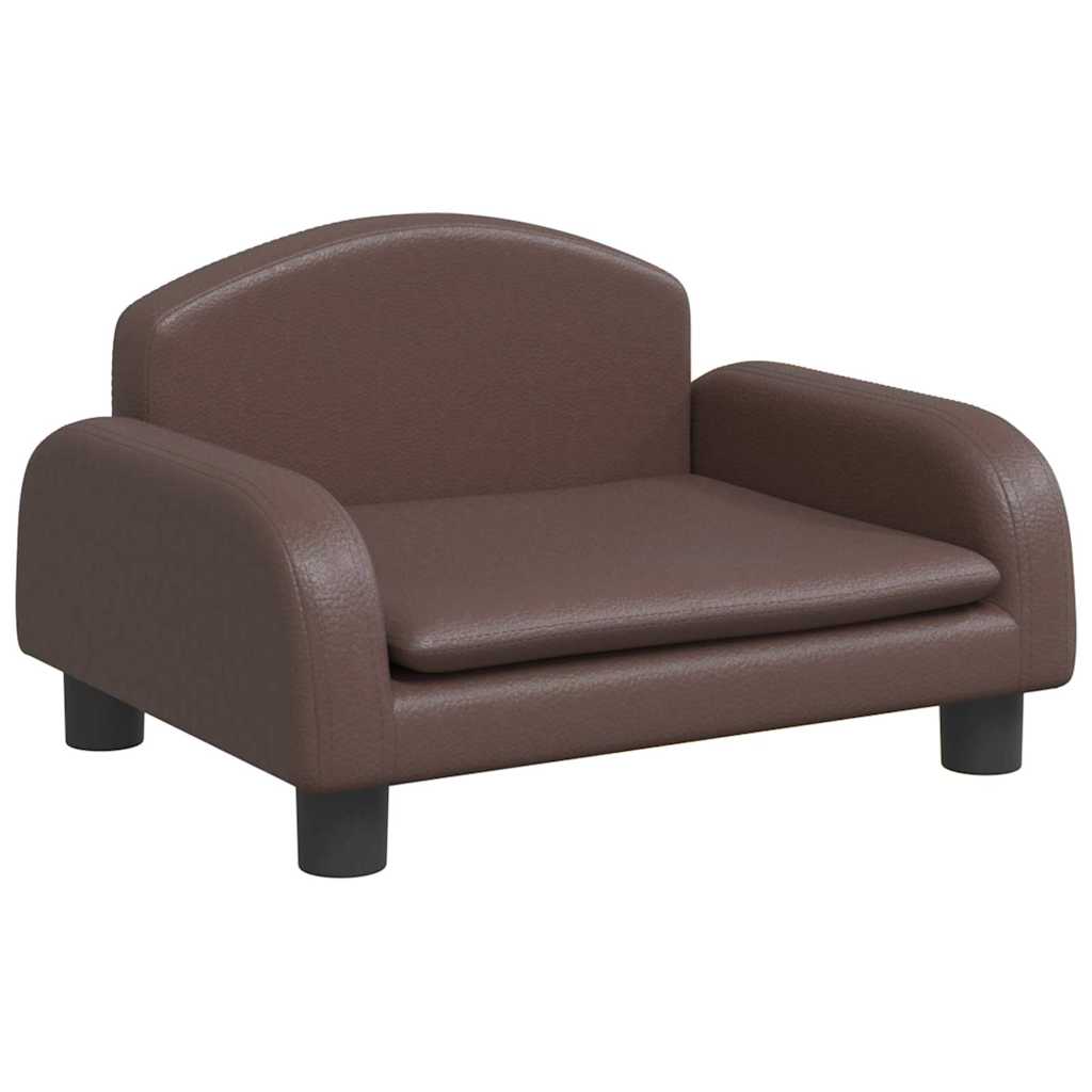 hundeseng 50x40x30 cm kunstlæder brun