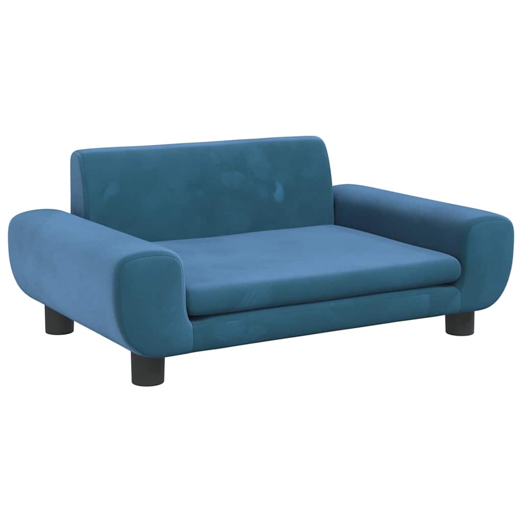 hundeseng 70x45x33 cm velour blå