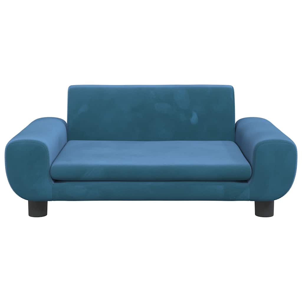 hundeseng 70x45x33 cm velour blå