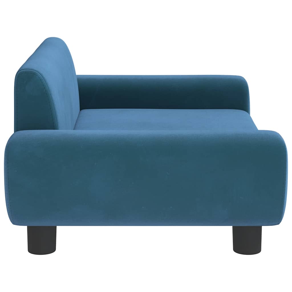 hundeseng 70x45x33 cm velour blå