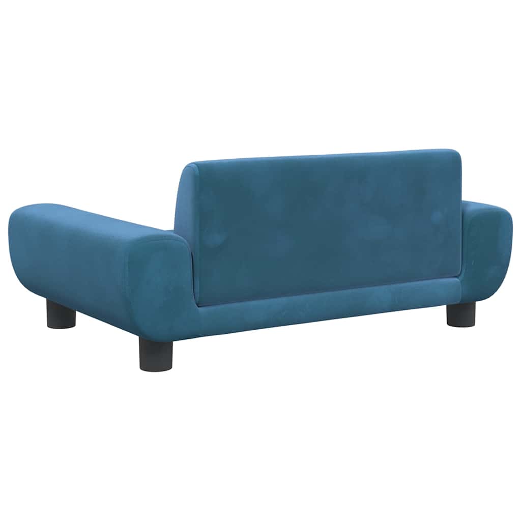 hundeseng 70x45x33 cm velour blå