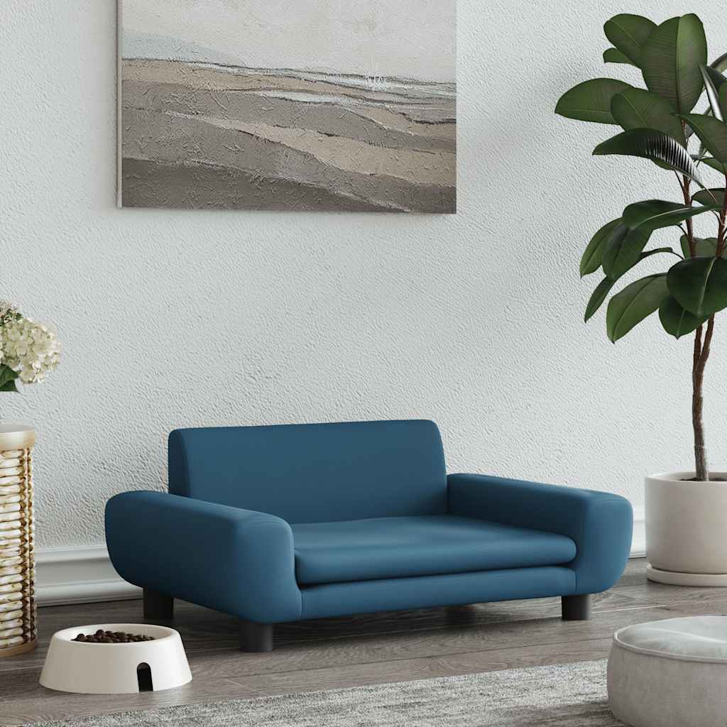 hundeseng 70x45x33 cm velour blå