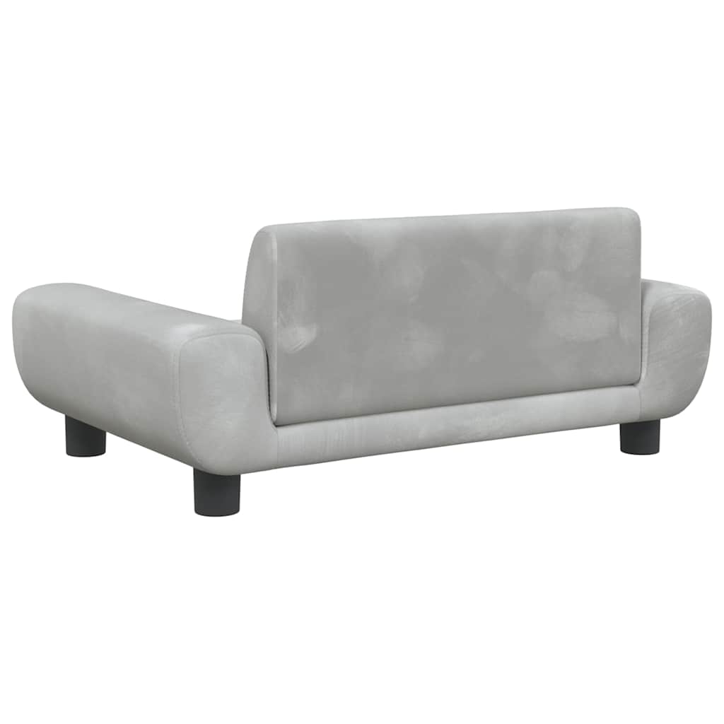 hundeseng 70x45x33 cm velour lysegrå