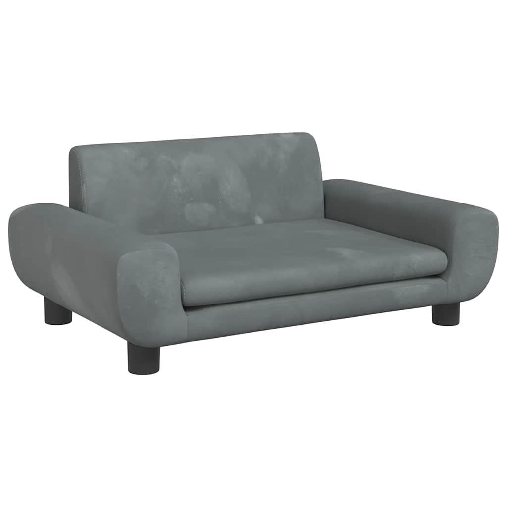 hundeseng 70x45x33 cm velour mørkegrå