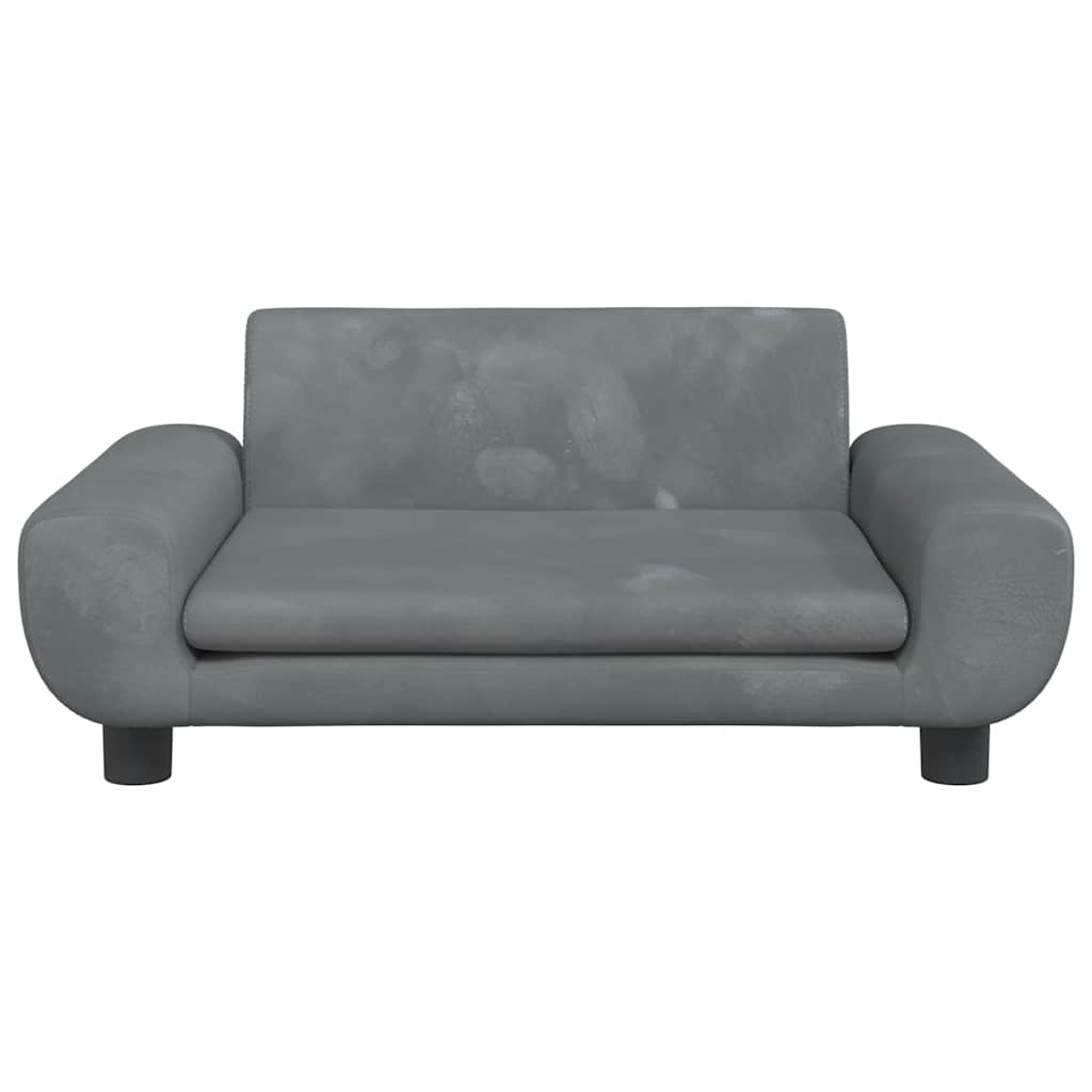 hundeseng 70x45x33 cm velour mørkegrå