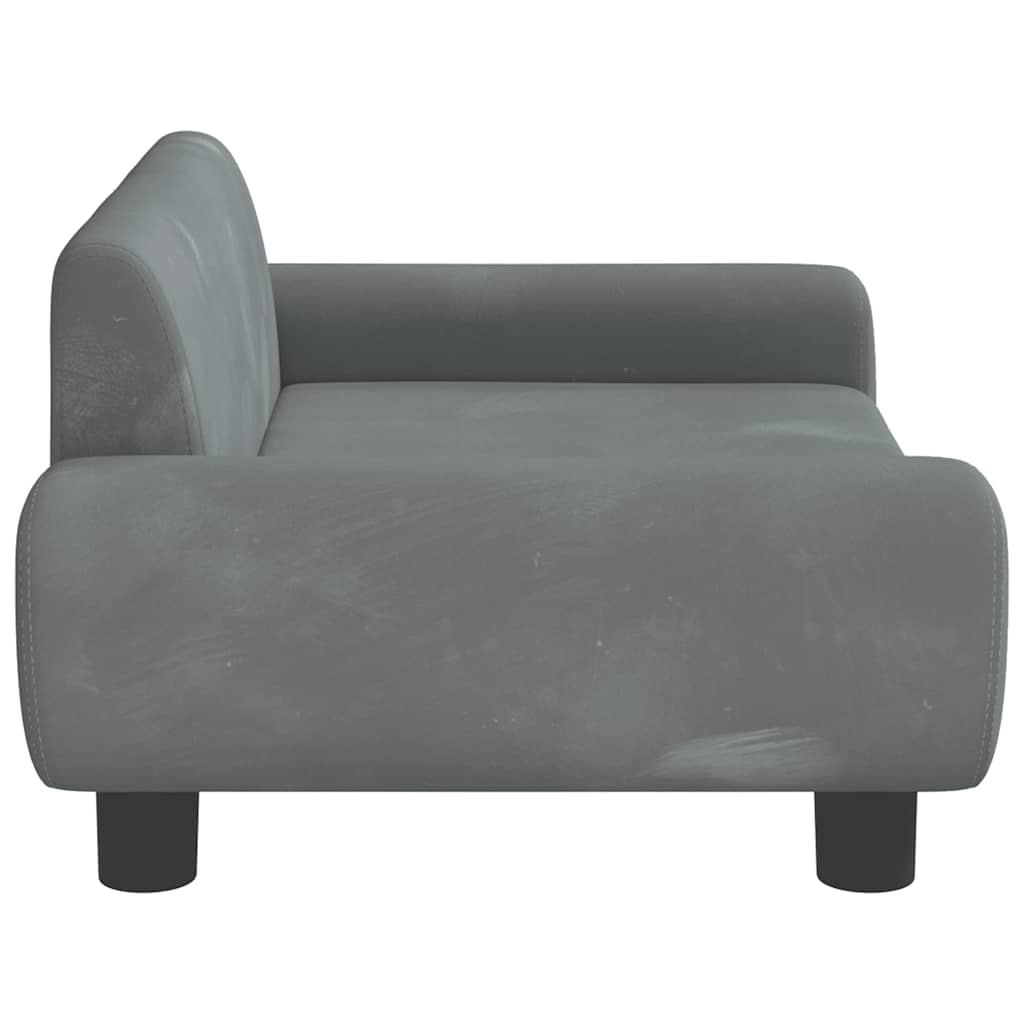 hundeseng 70x45x33 cm velour mørkegrå