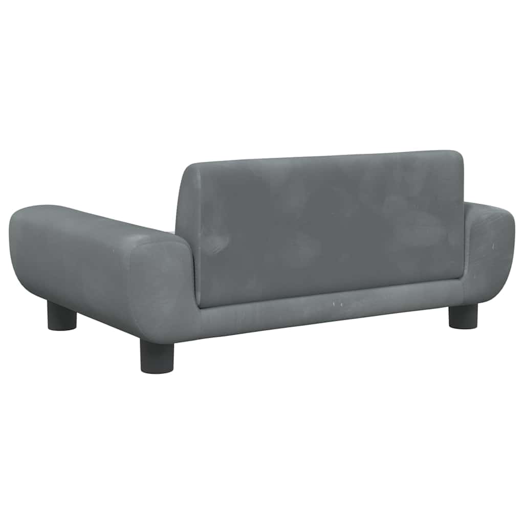hundeseng 70x45x33 cm velour mørkegrå