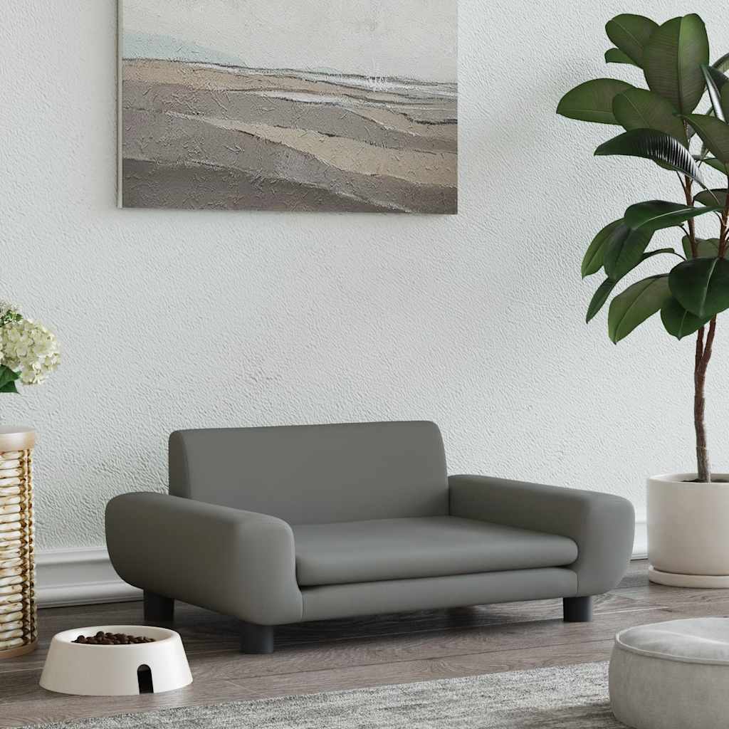 hundeseng 70x45x33 cm velour mørkegrå