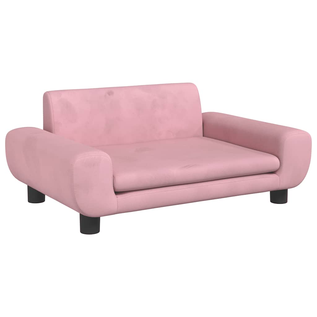 hundeseng 70x45x33 cm velour lyserød