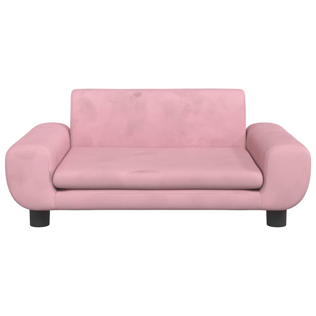 hundeseng 70x45x33 cm velour lyserød