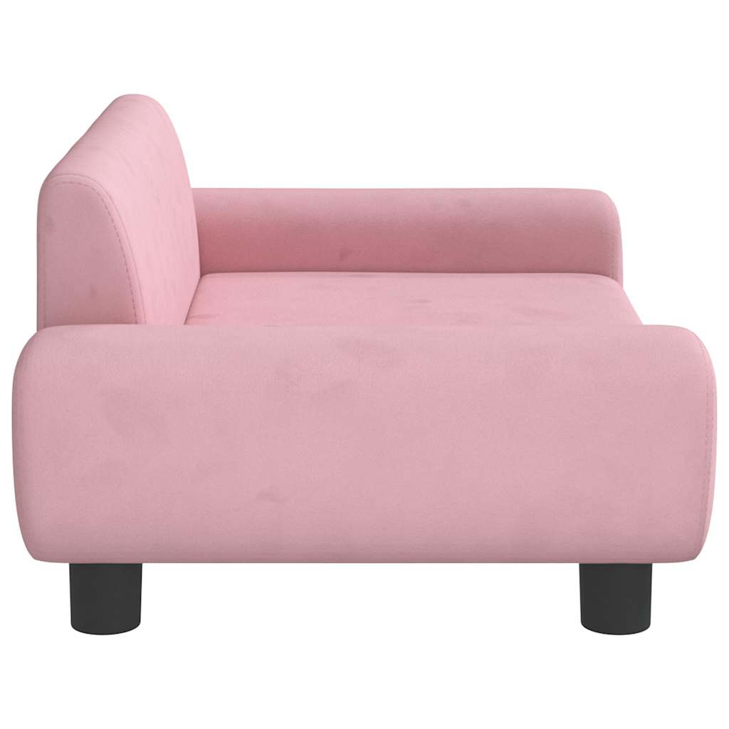 hundeseng 70x45x33 cm velour lyserød