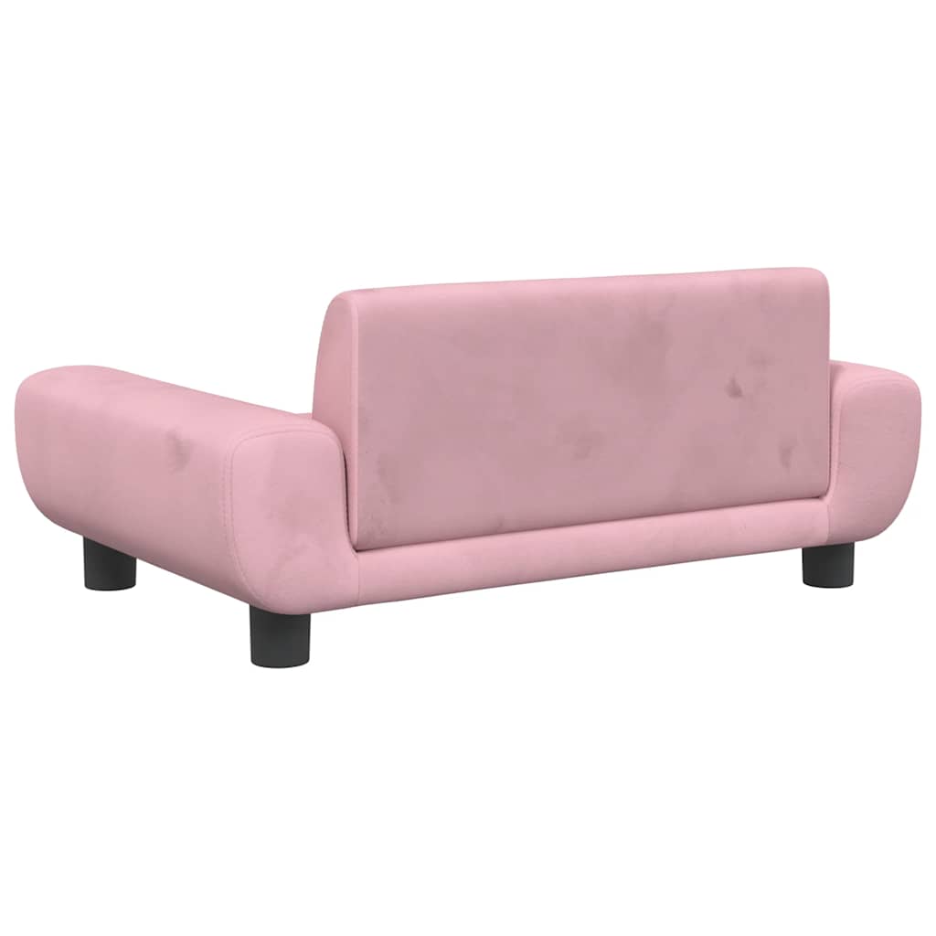 hundeseng 70x45x33 cm velour lyserød