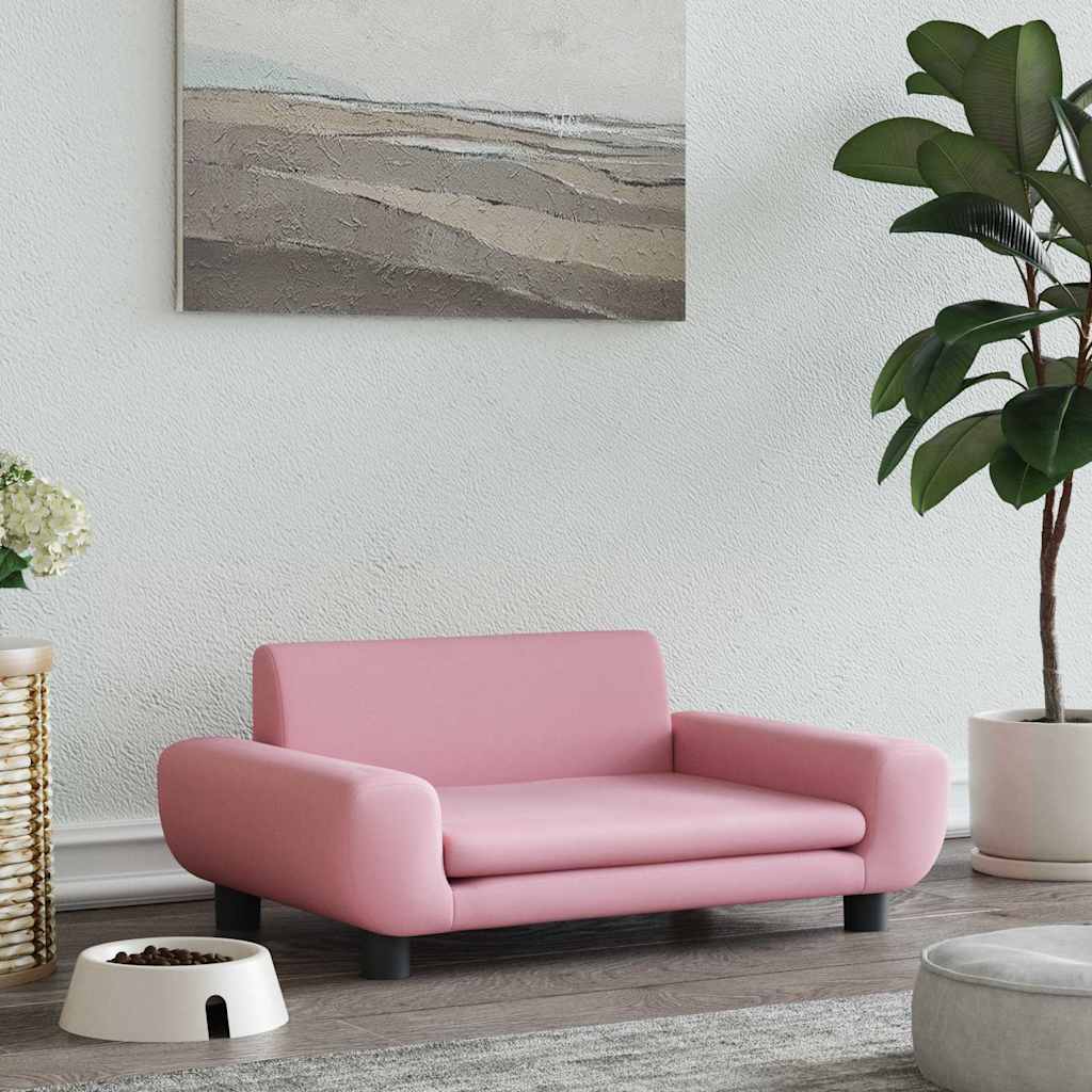 hundeseng 70x45x33 cm velour lyserød