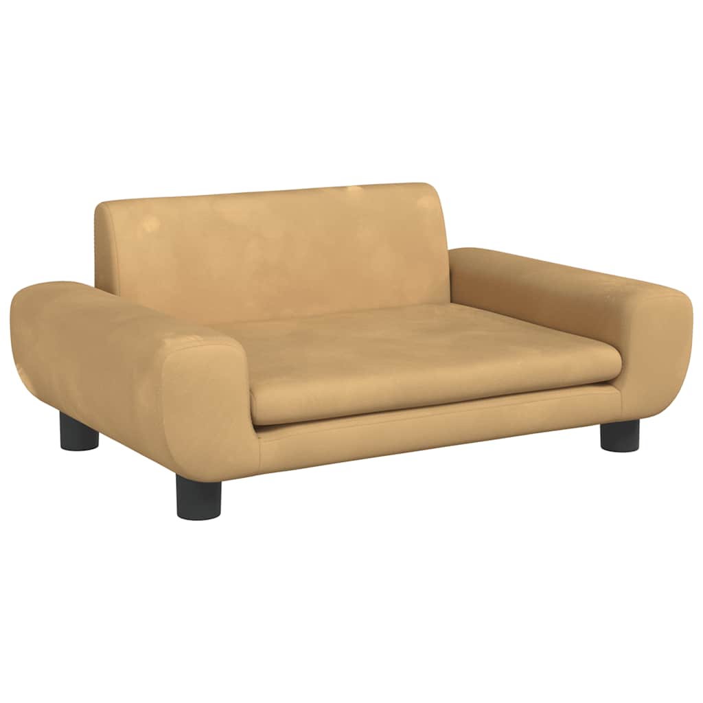 hundeseng 70x45x33 cm velour brun