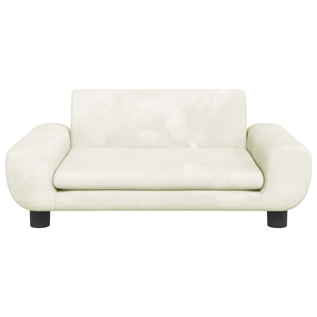 hundeseng 70x45x33 cm velour cremefarvet