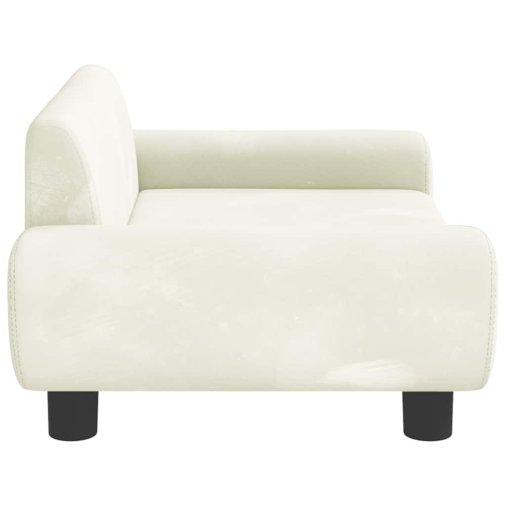hundeseng 70x45x33 cm velour cremefarvet