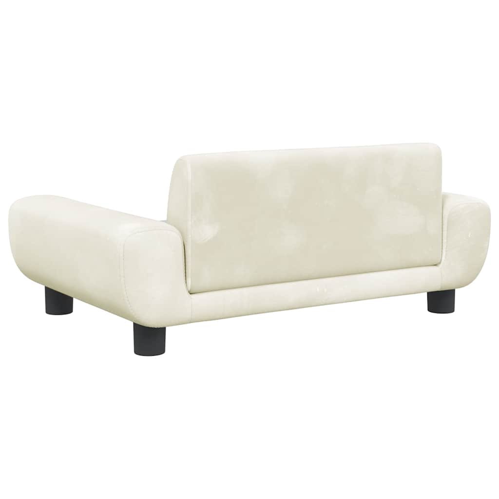 hundeseng 70x45x33 cm velour cremefarvet