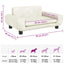 hundeseng 70x45x33 cm velour cremefarvet