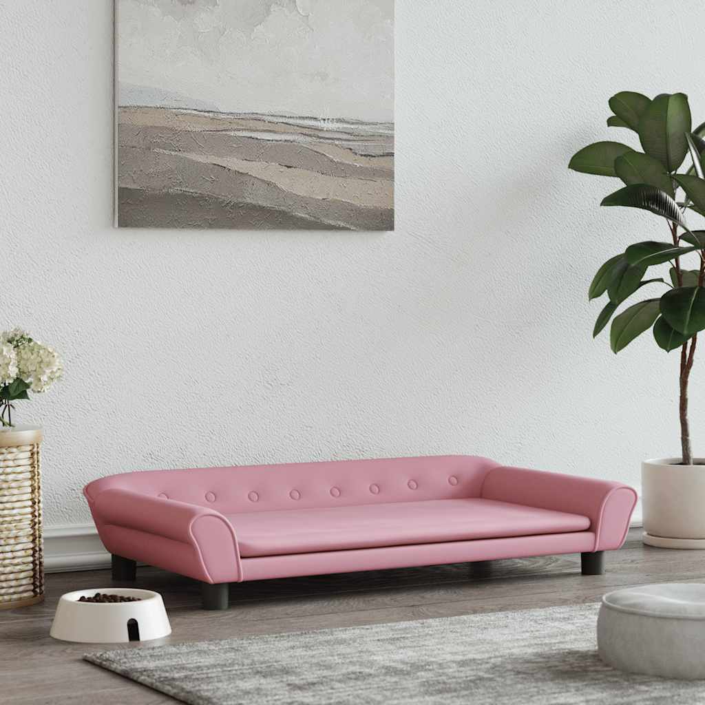 hundeseng 100x50x21 cm velour lyserød