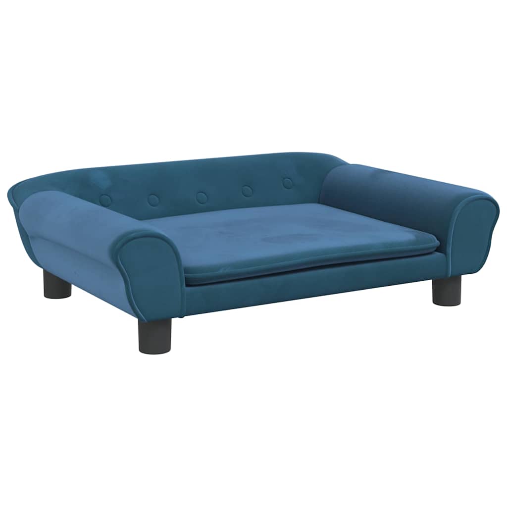 hundeseng 70x48x22 cm velour blå