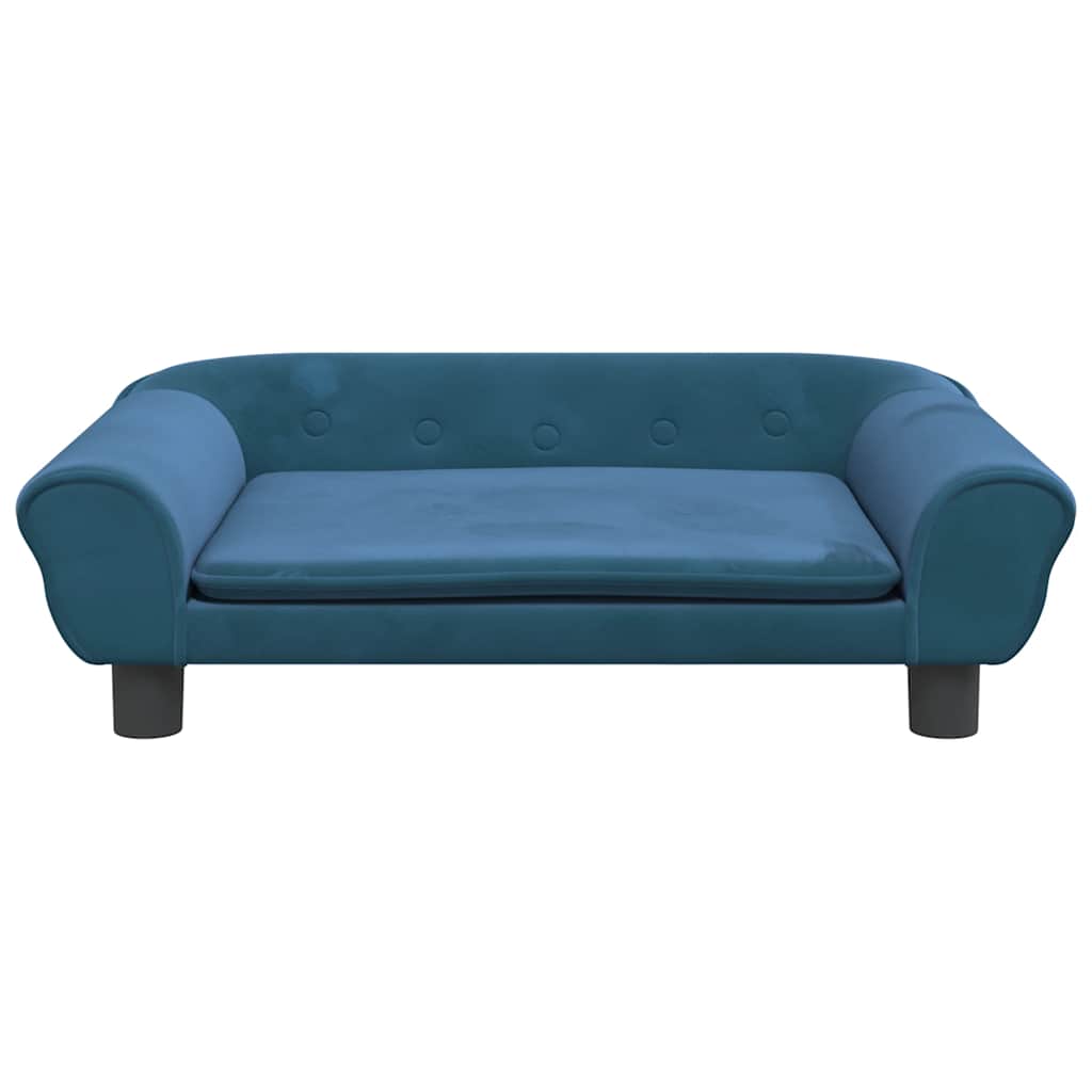 hundeseng 70x48x22 cm velour blå
