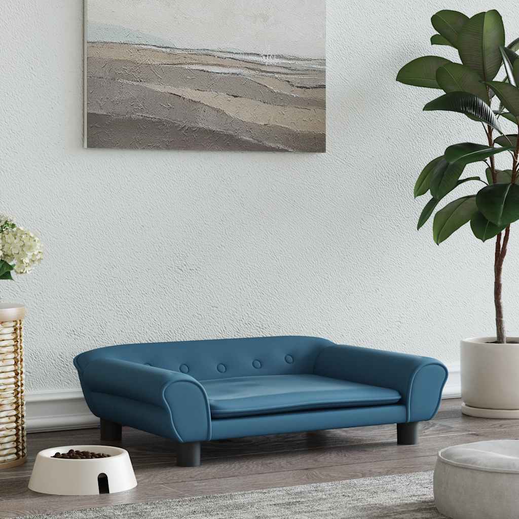 hundeseng 70x48x22 cm velour blå