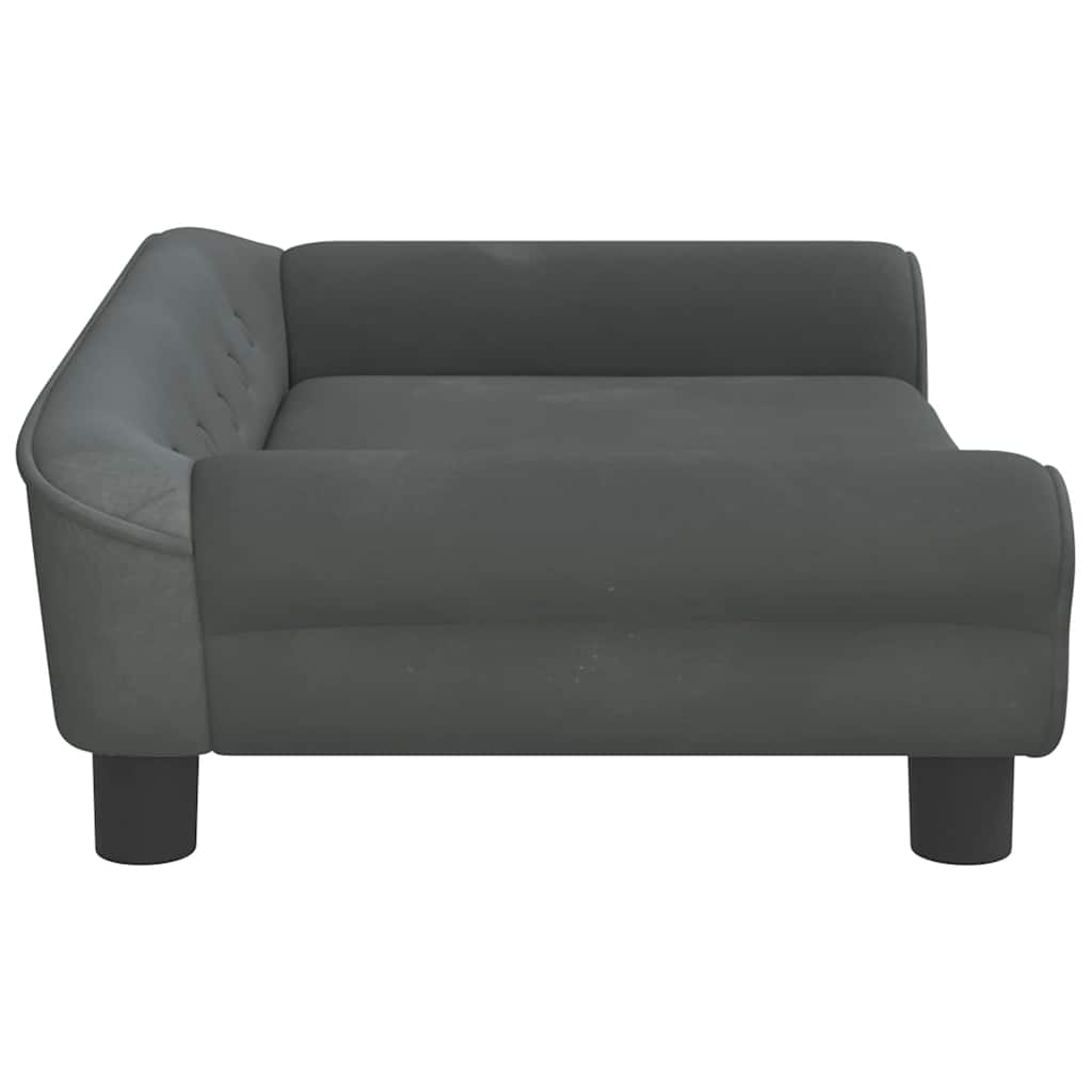 hundeseng 70x48x22 cm velour mørkegrå