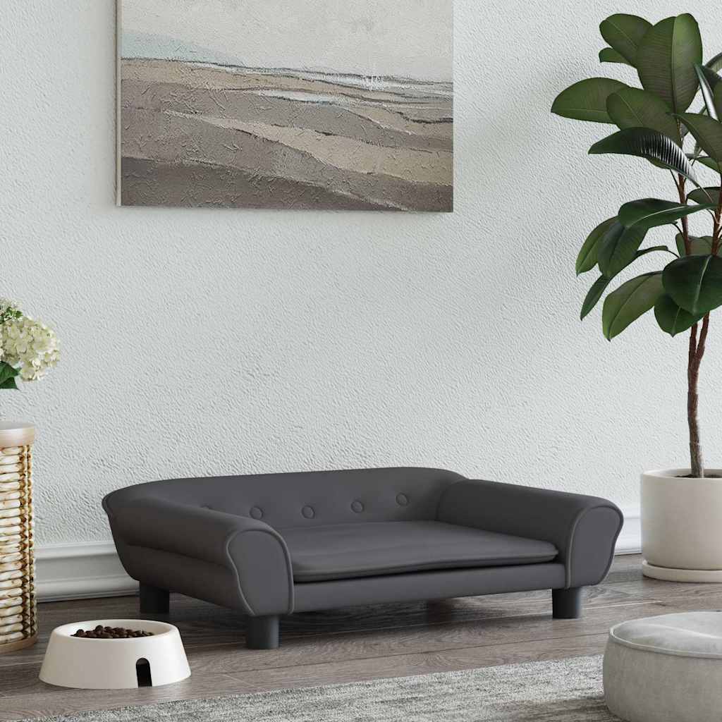 hundeseng 70x48x22 cm velour mørkegrå