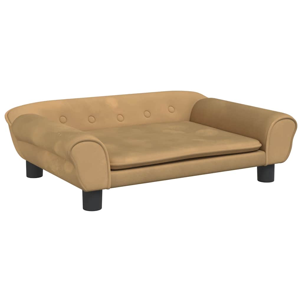hundeseng 70x48x22 cm velour brun