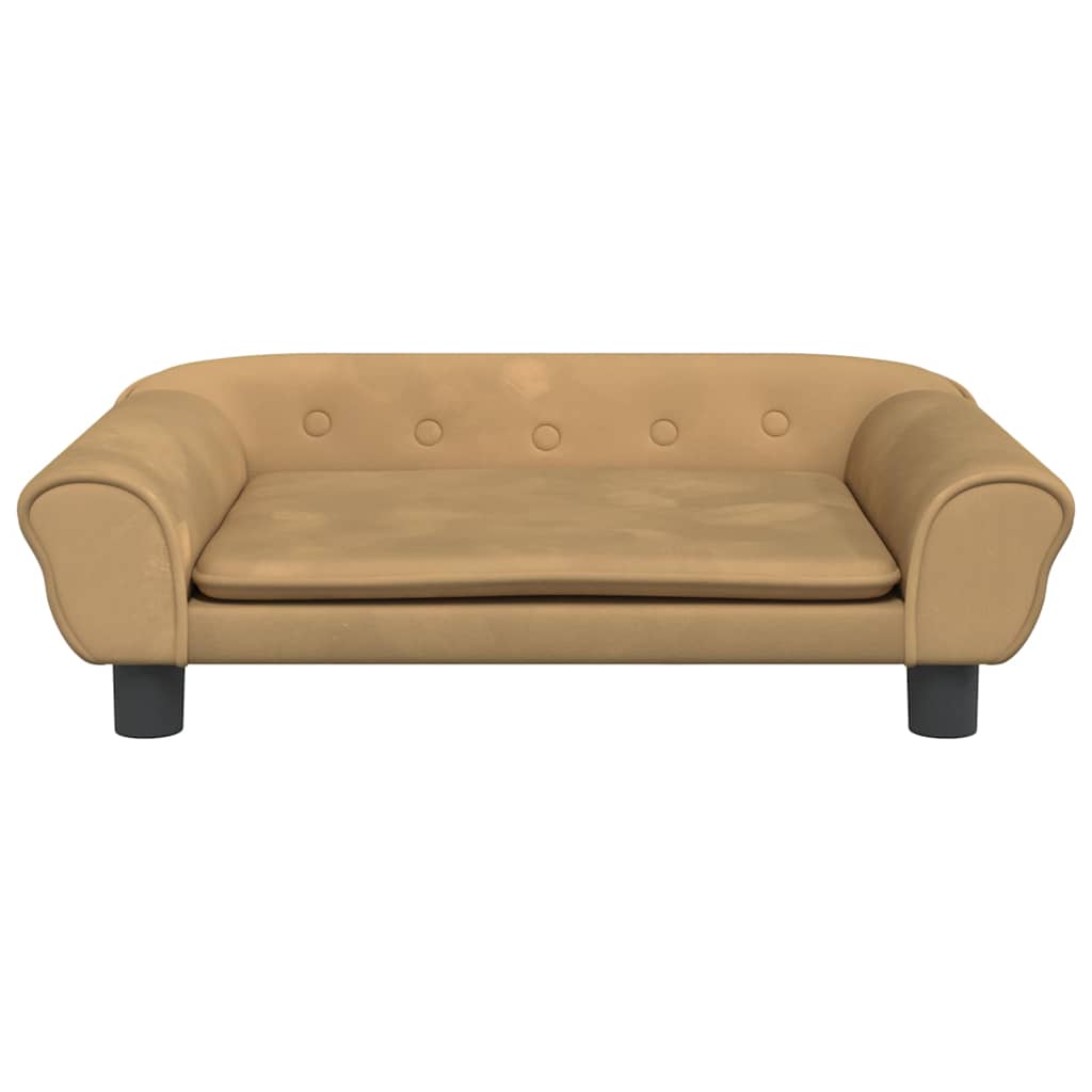 hundeseng 70x48x22 cm velour brun
