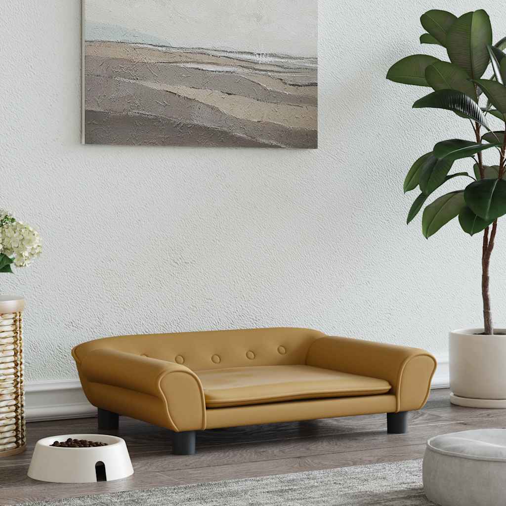 hundeseng 70x48x22 cm velour brun