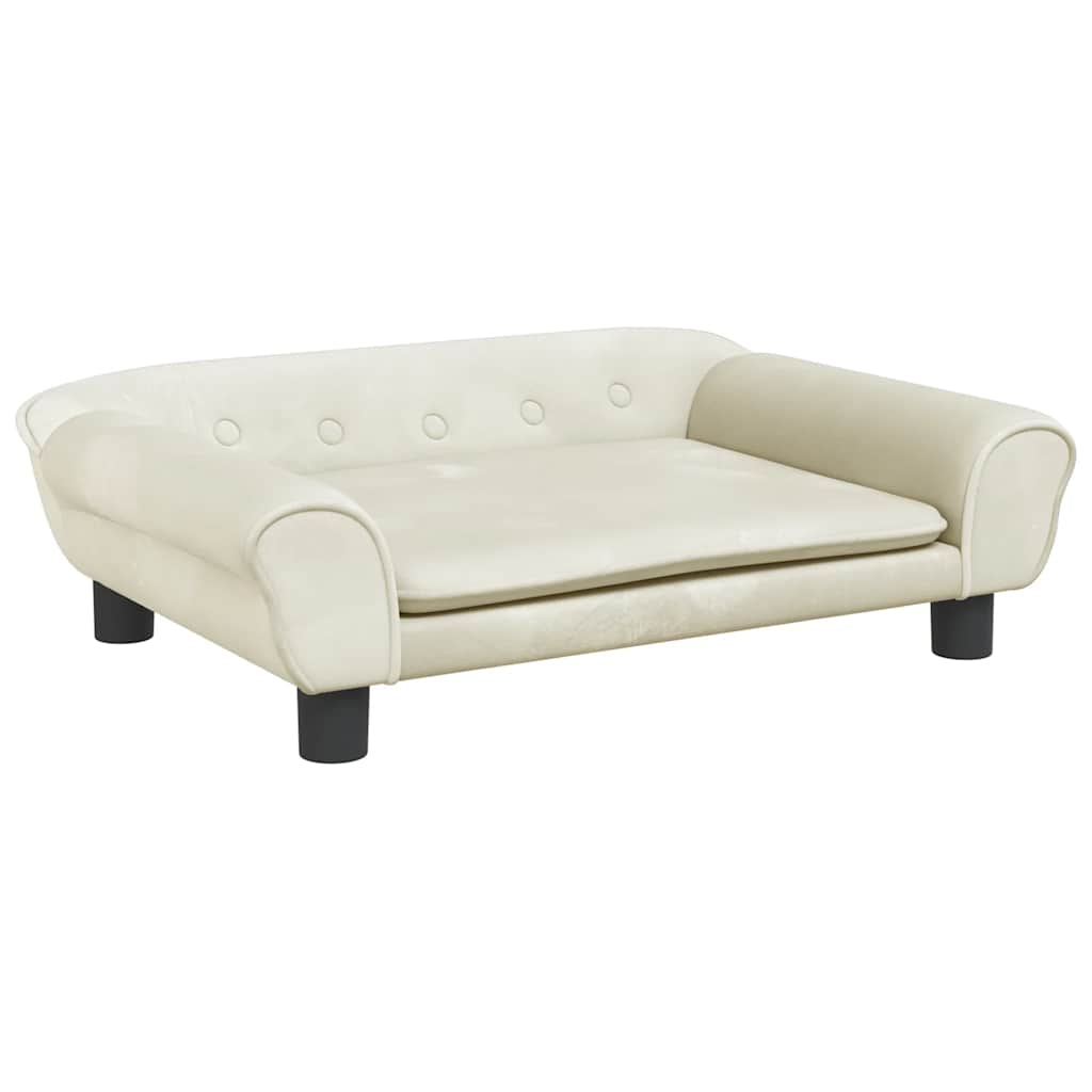 hundeseng 70x48x22 cm velour cremefarvet
