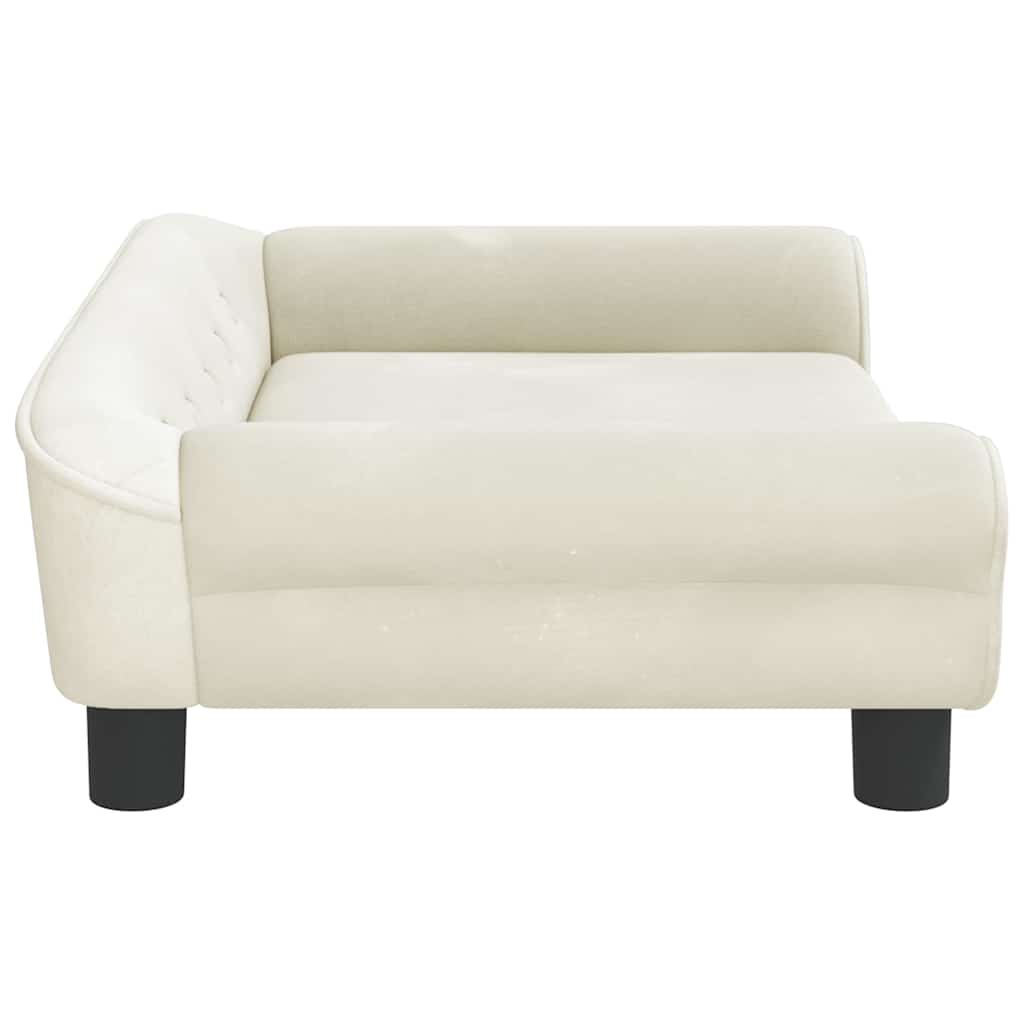 hundeseng 70x48x22 cm velour cremefarvet