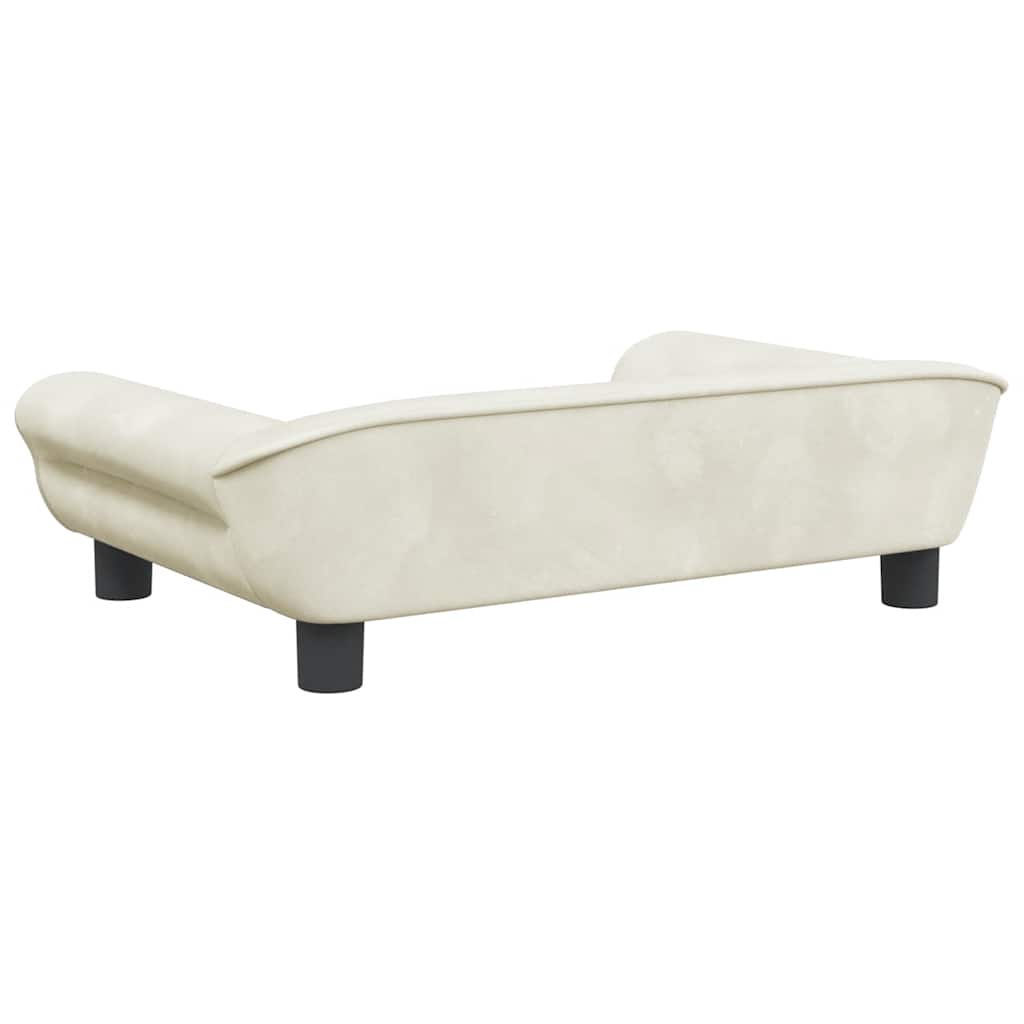 hundeseng 70x48x22 cm velour cremefarvet