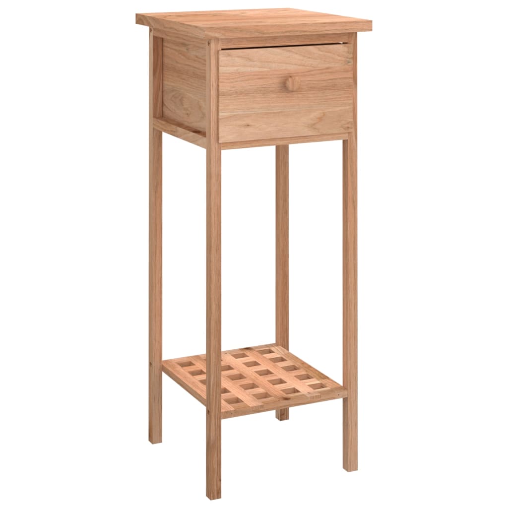 sidebord med skuffe 25x25x60 cm massivt træ valnød