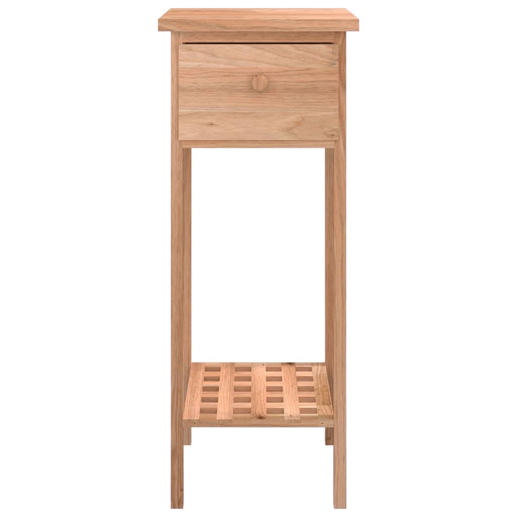 sidebord med skuffe 25x25x60 cm massivt træ valnød