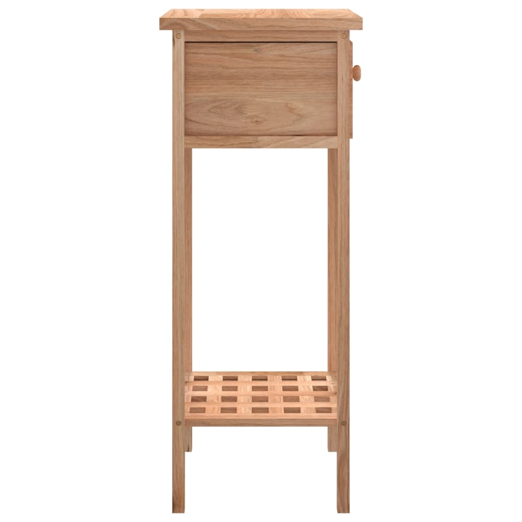 sidebord med skuffe 25x25x60 cm massivt træ valnød