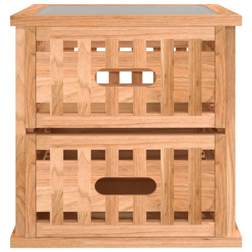 sengeborde 2 stk. 34x34x34 cm massivt valnøddetræ