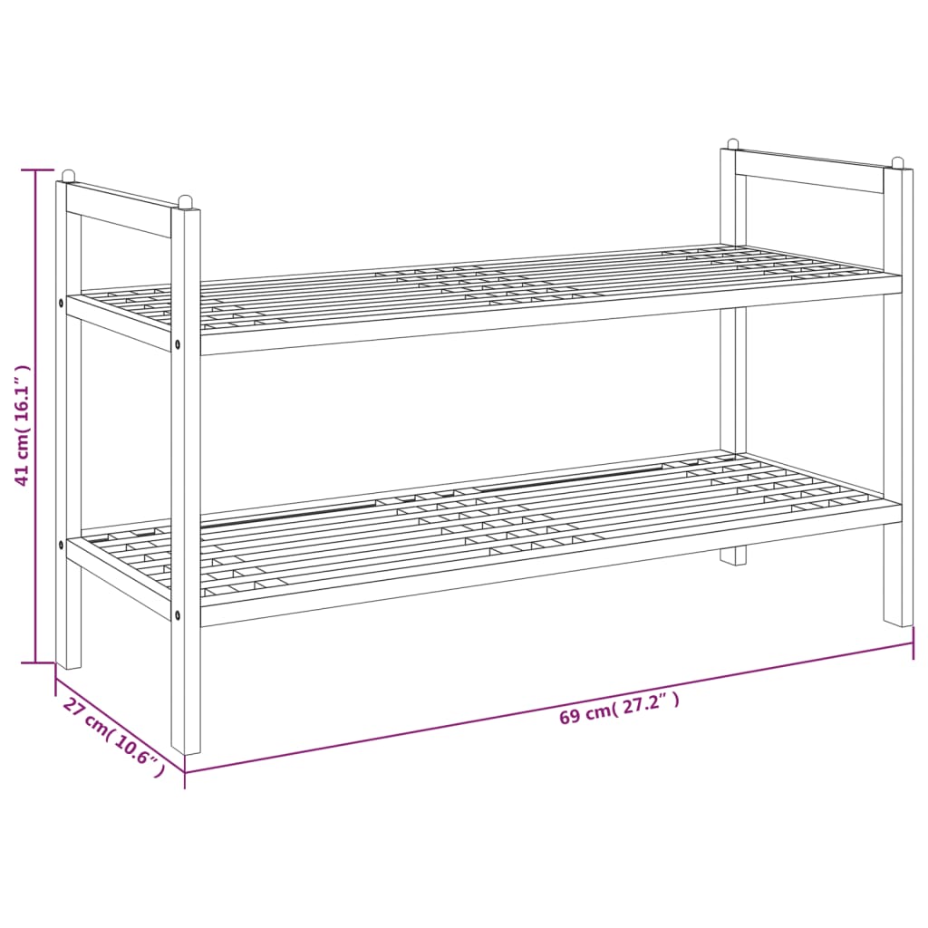 skoreol 69x27x41 cm massivt træ valnød