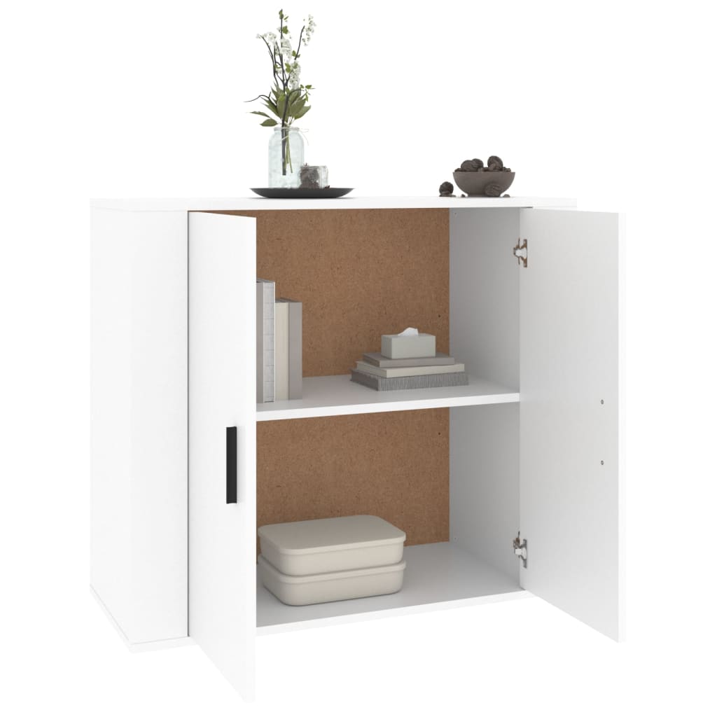 skænk 80x33x70 cm konstrueret træ hvid