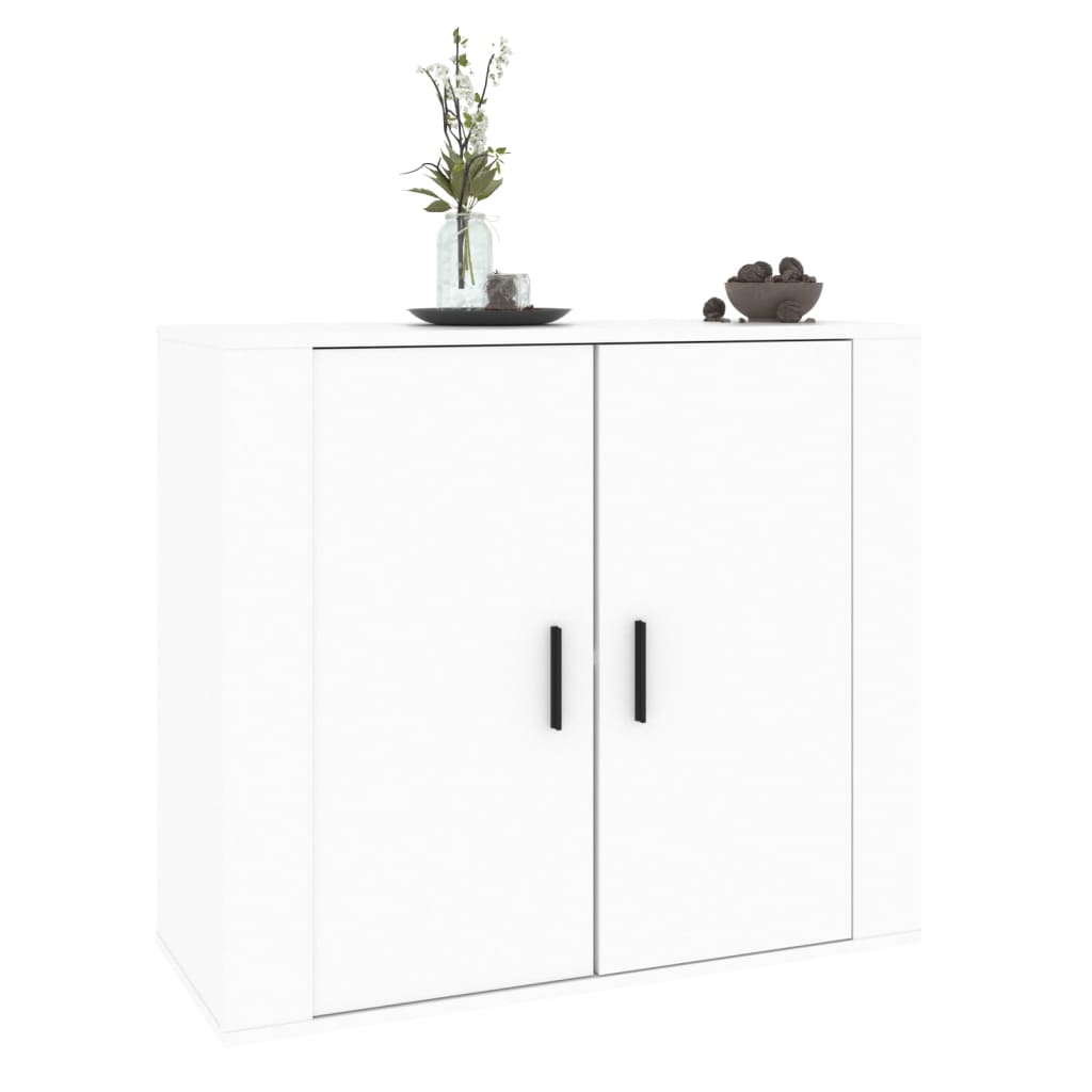 skænk 80x33x70 cm konstrueret træ hvid