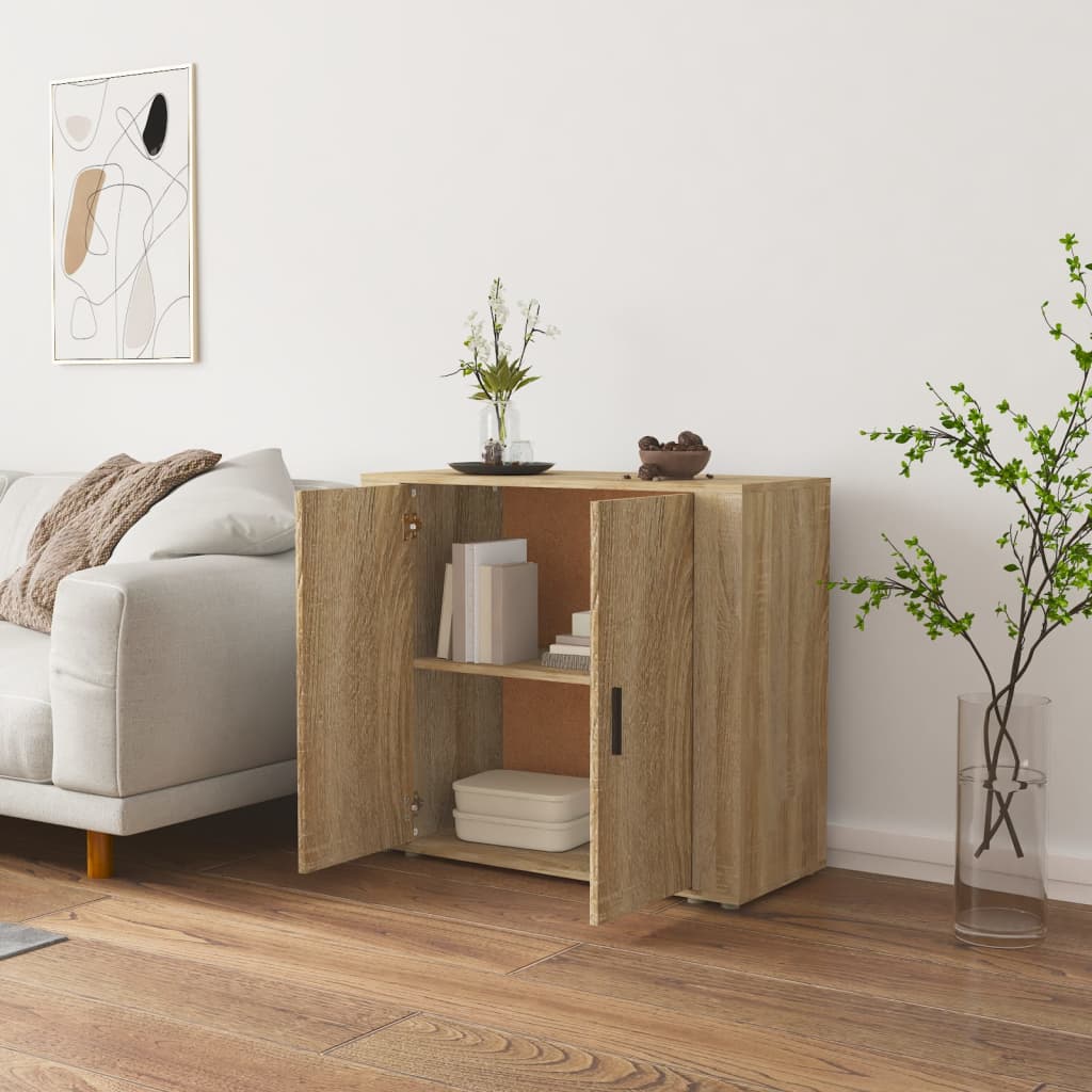 skænk 80x33x70 cm konstrueret træ sonoma-eg