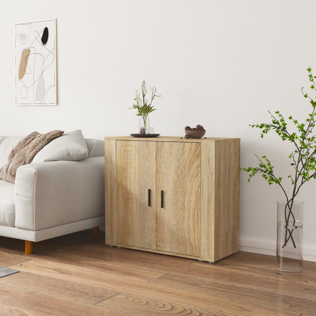 skænk 80x33x70 cm konstrueret træ sonoma-eg