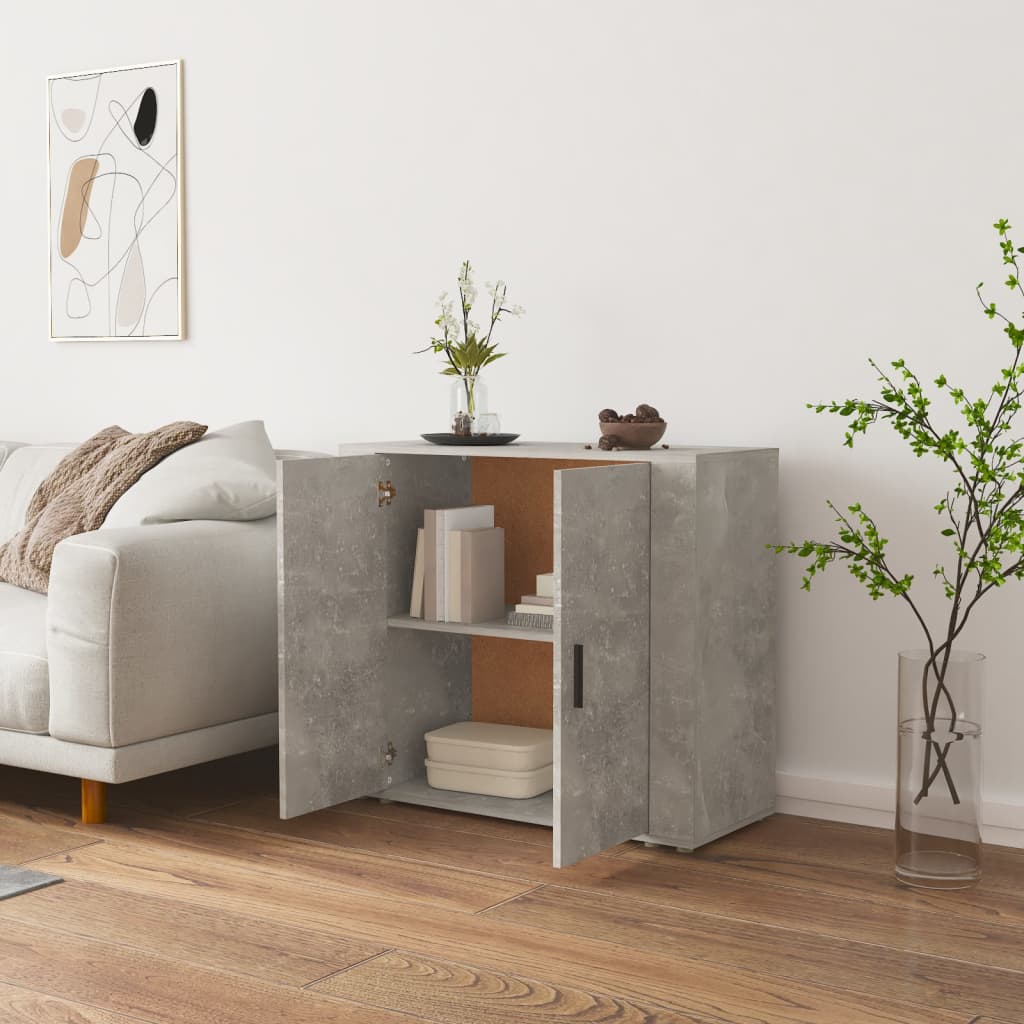 skænk 80x33x70 cm konstrueret træ betongrå