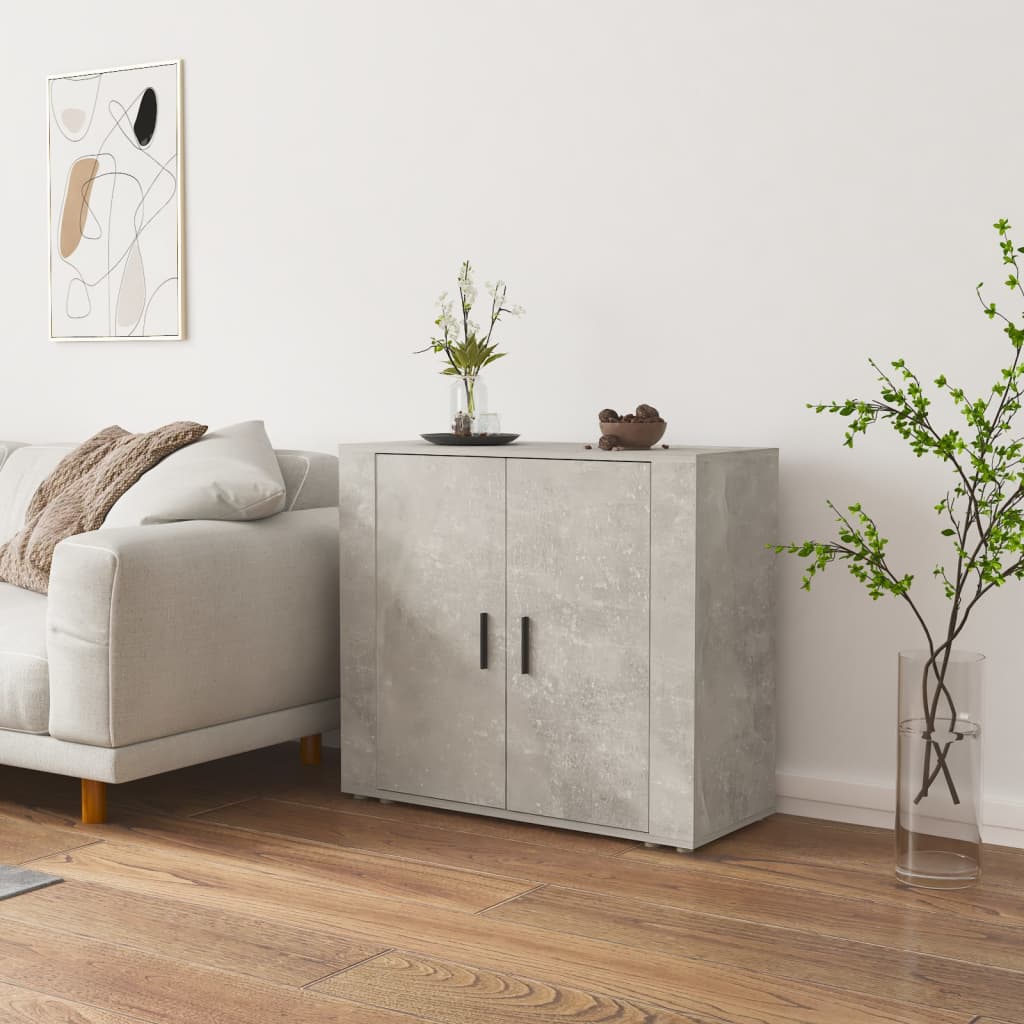 skænk 80x33x70 cm konstrueret træ betongrå