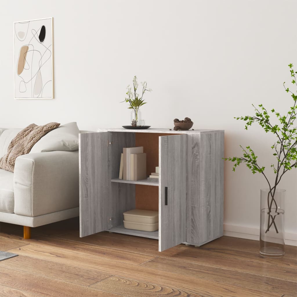 skænk 80x33x70 cm konstrueret træ grå sonoma-eg